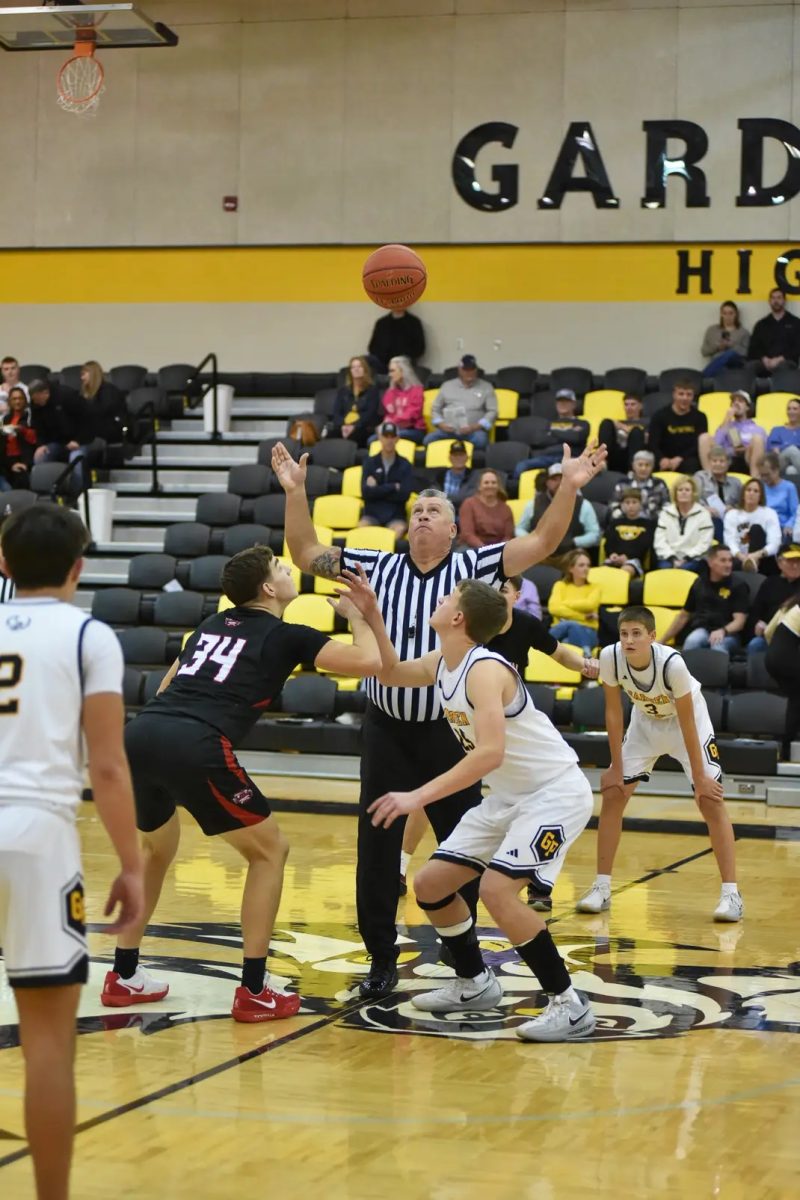 Sophomore Jared Flax jumping for the ball.